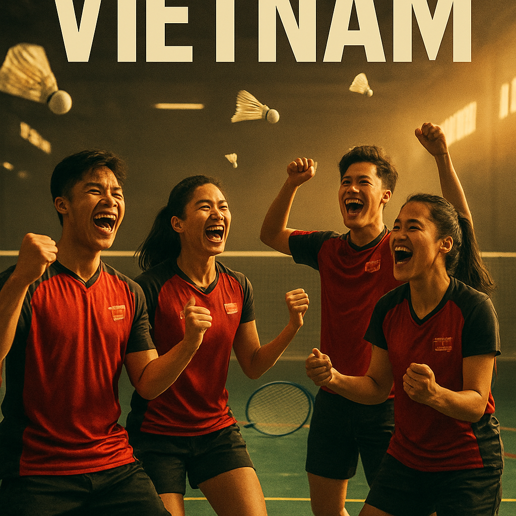 Người chơi cầu lông ăn mừng sau trận đấu